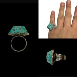 Jay King DTR Mine Finds 925 sterling silver tourquoise diamond shaped dome ring